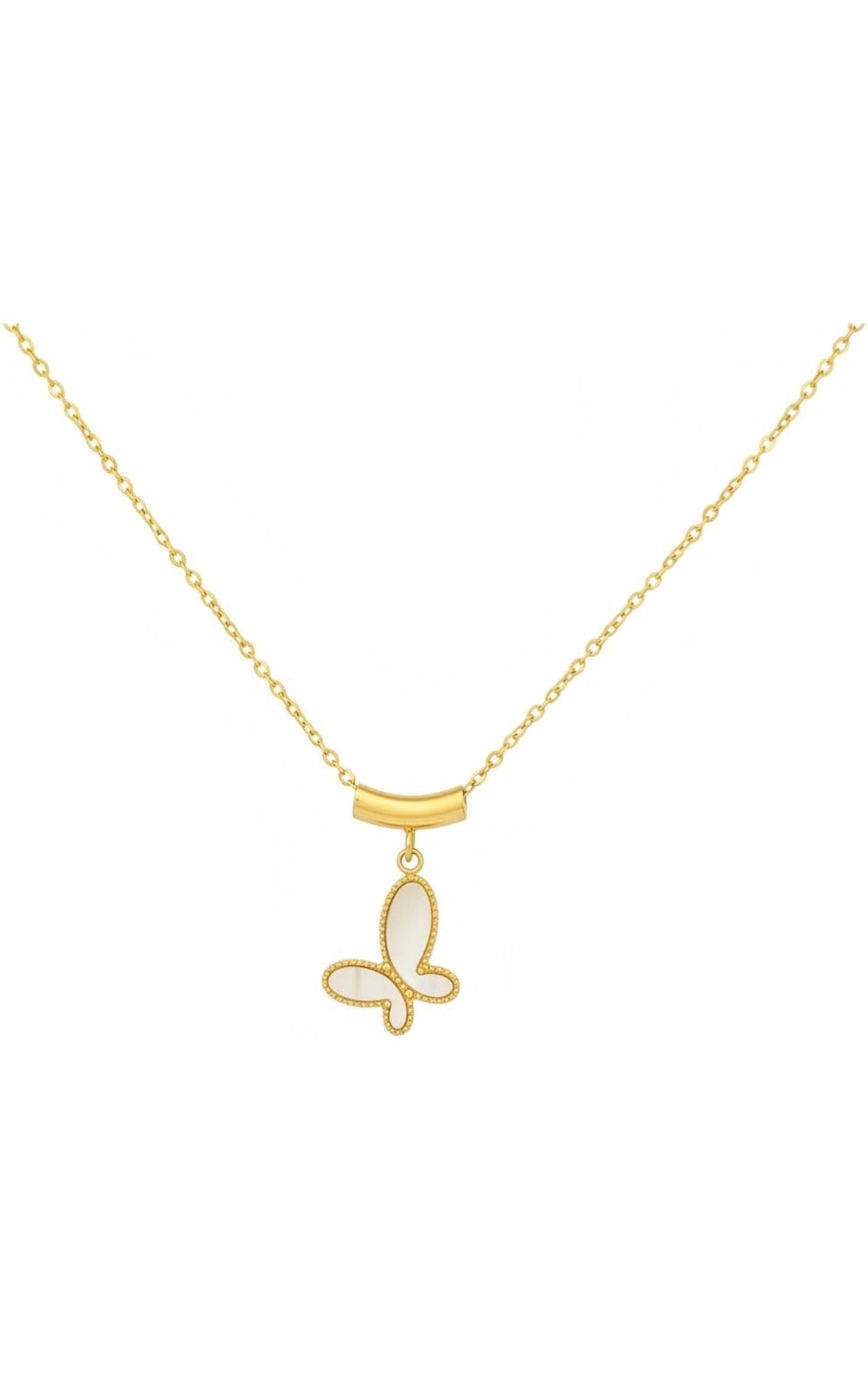 Golden Flutter Charm Necklace