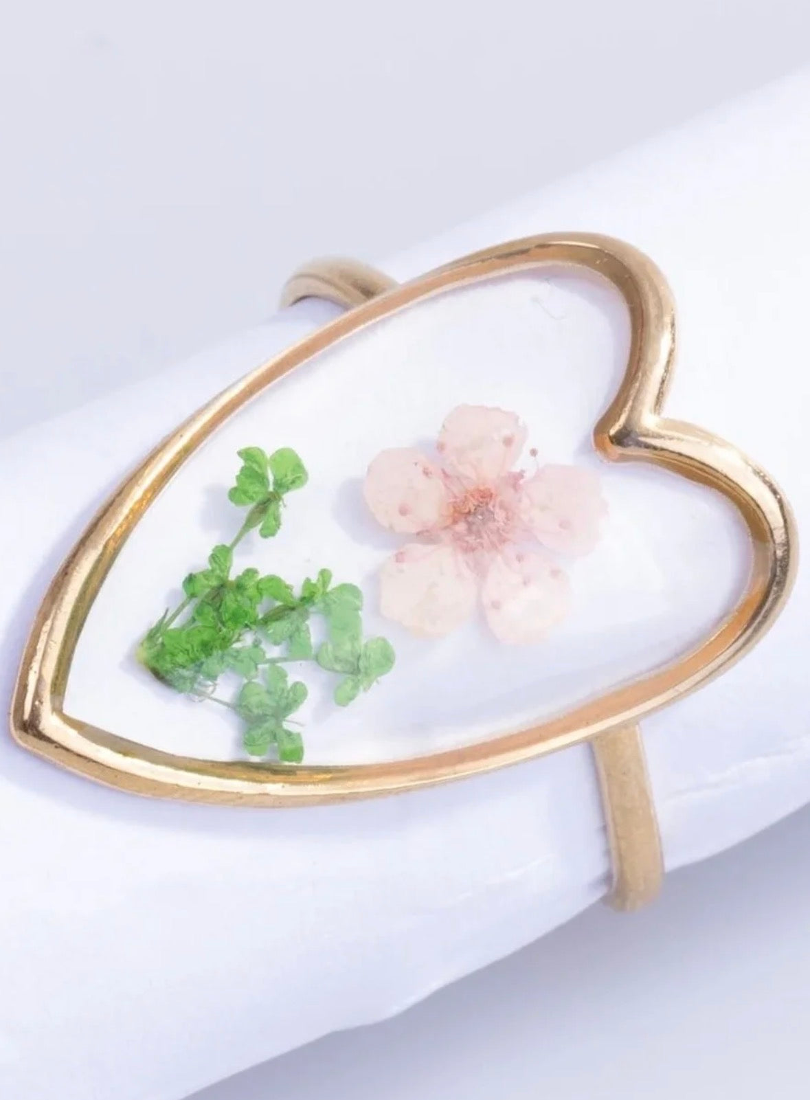 Eternal Blossom in Heart Ring