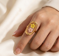 Golden Sunbeam Oval Resin Ring