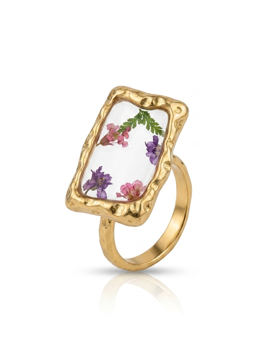 Wildflower Meadow Resin Statement Ring