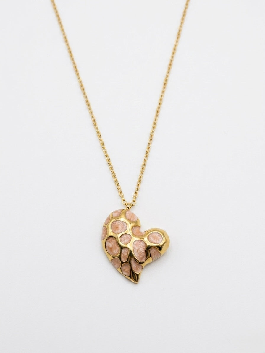 Blush Mosaic Heart Pendant Necklace