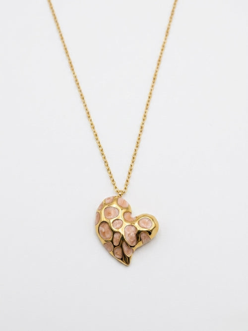 Blush Mosaic Heart Pendant Necklace