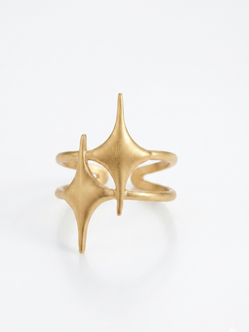 Celestial Twin-Star Statement Ring
