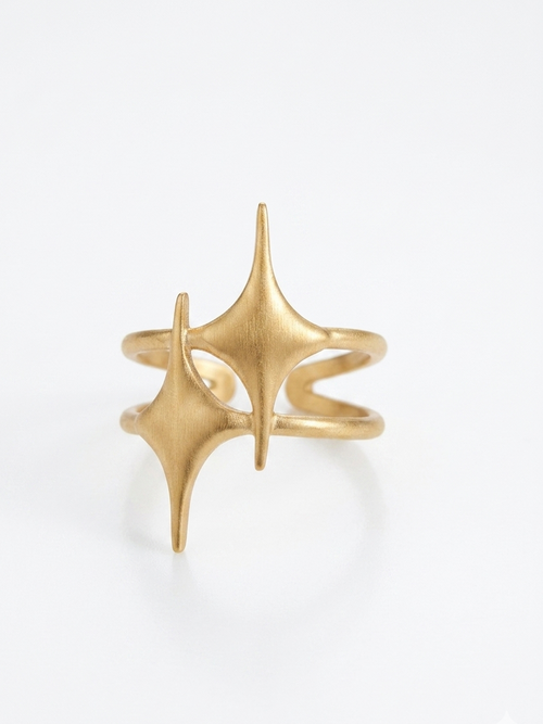 Celestial Twin-Star Statement Ring