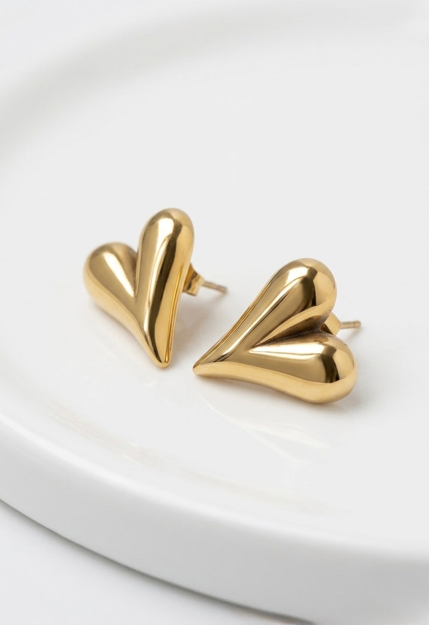 Amour Inflated Heart Studs