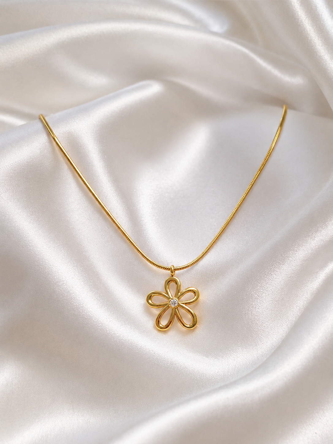 Golden Bloom Pendant Necklace