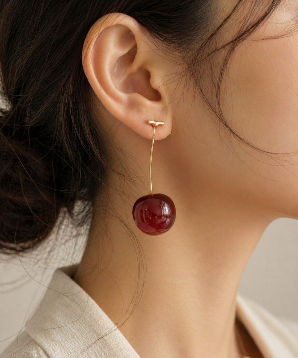 Cherry Drop Statement Earrings