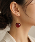 Cherry Drop Statement Earrings
