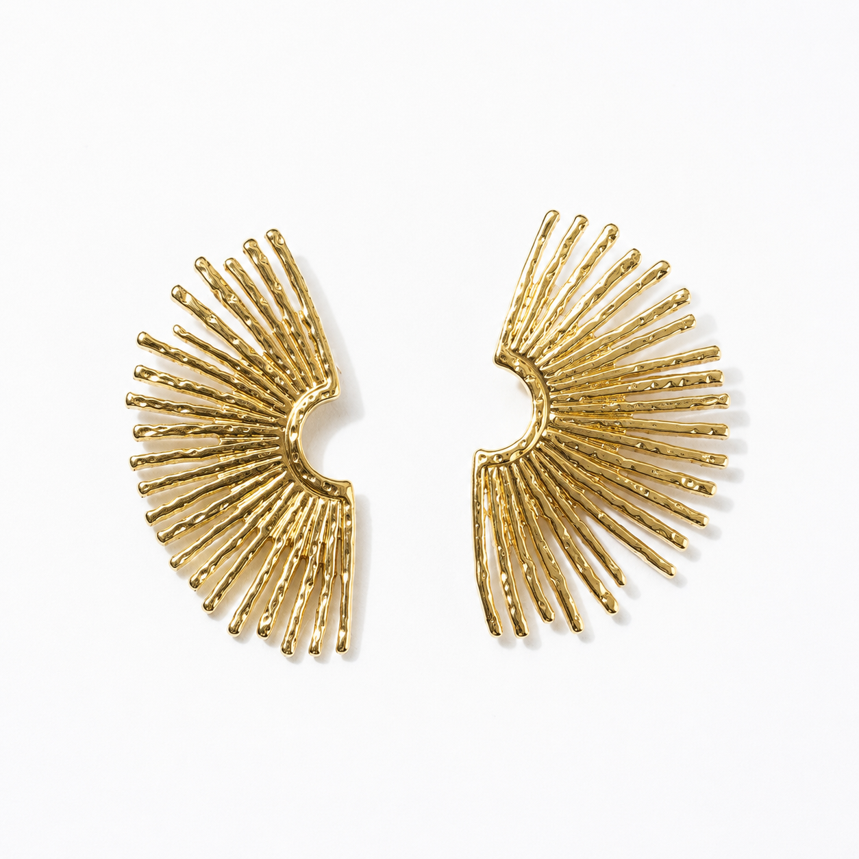 Golden Halo Fan Earrings