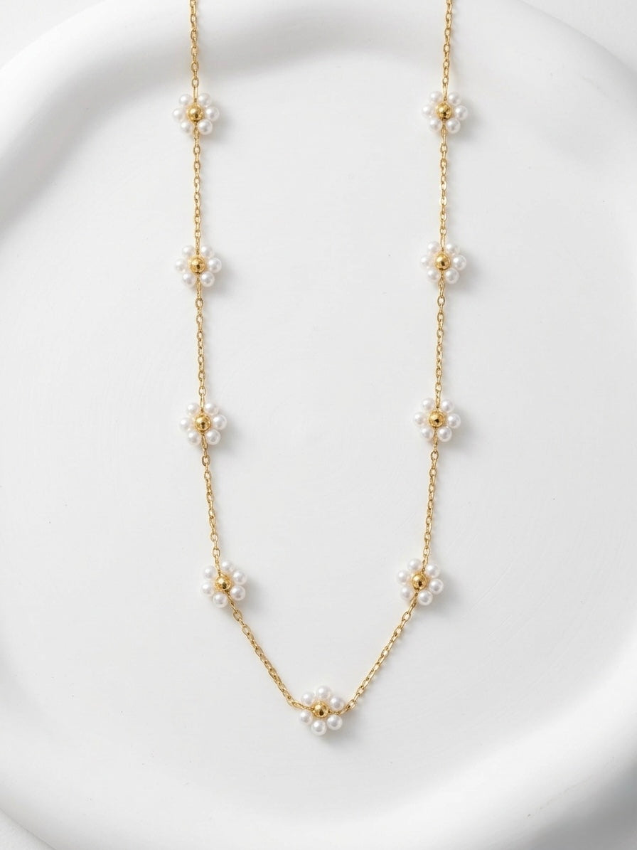 Pearl Bloom Station Necklace