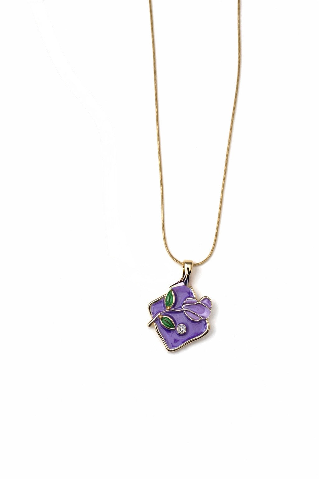 The Violet Blossom Enamel Pendant