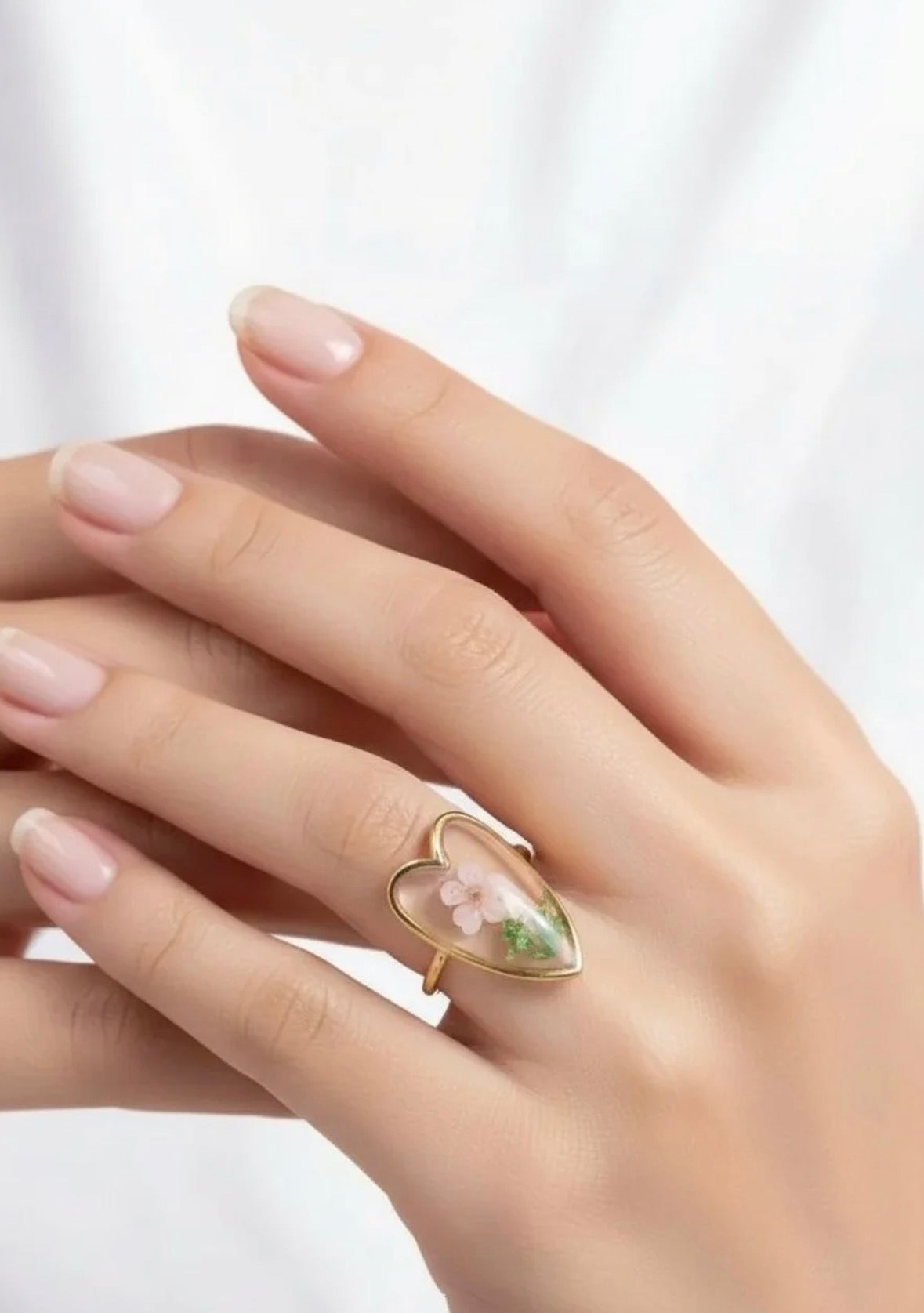 Eternal Blossom in Heart Ring