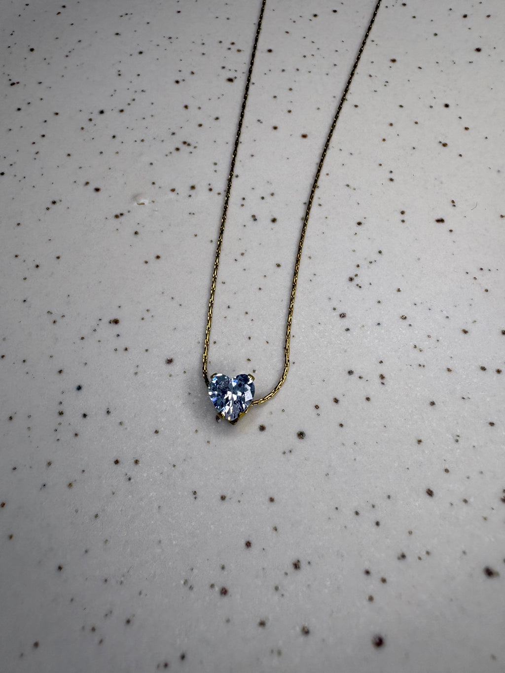 Crystal Heart Charm Necklace
