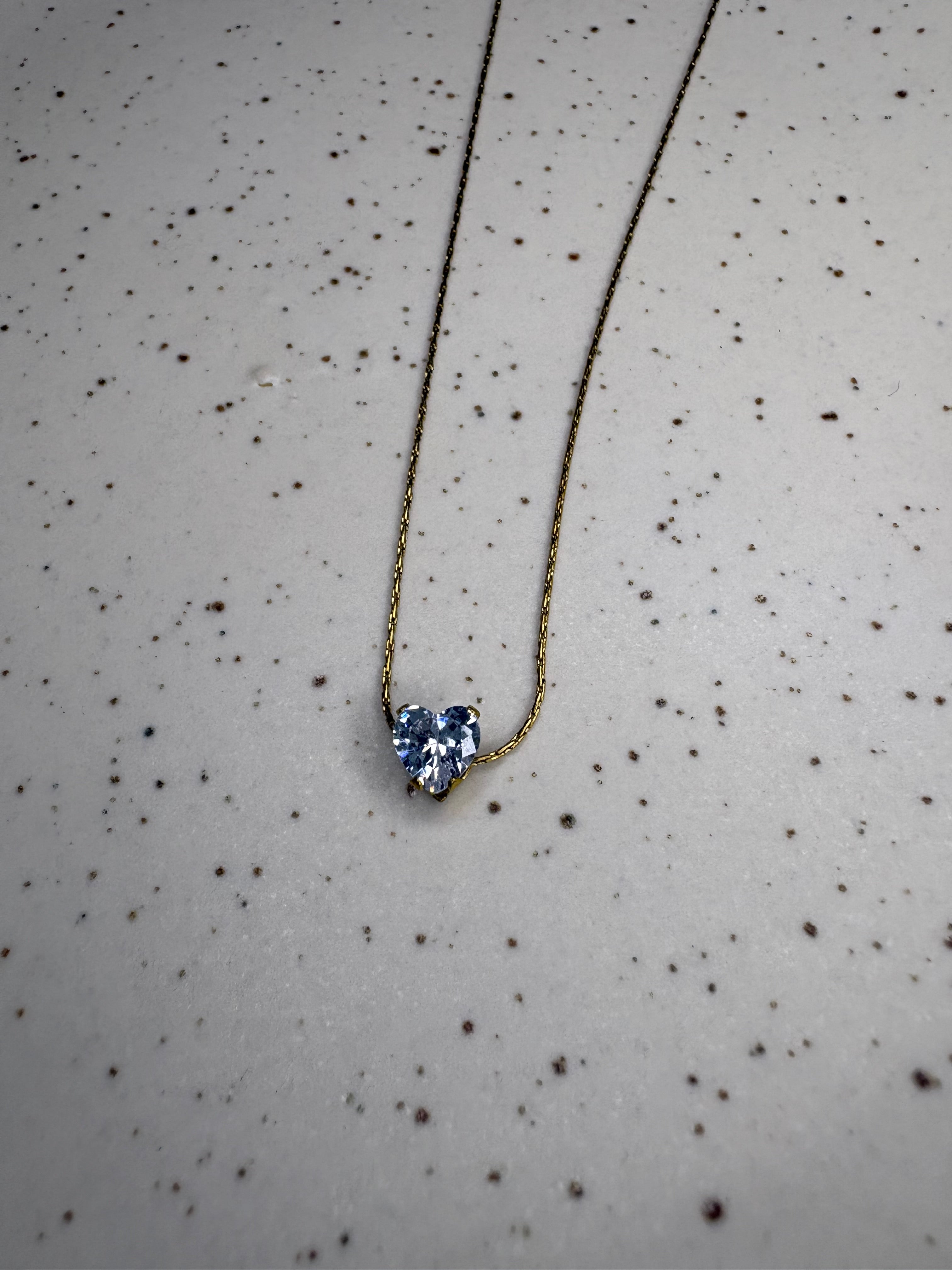 Crystal Heart Charm Necklace