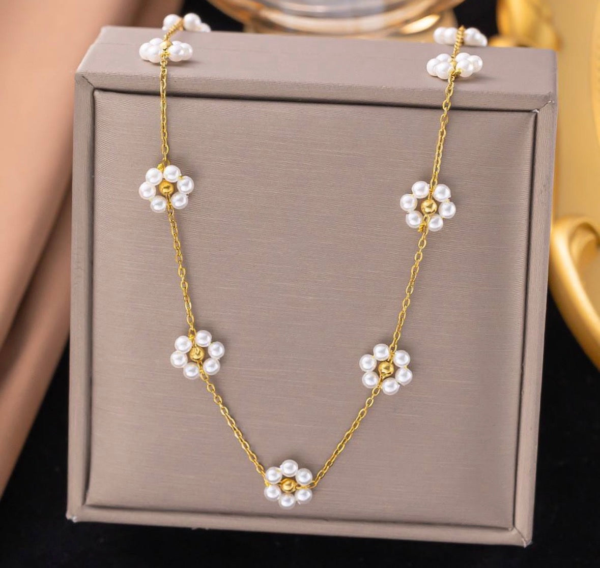 Pearl Bloom Station Necklace