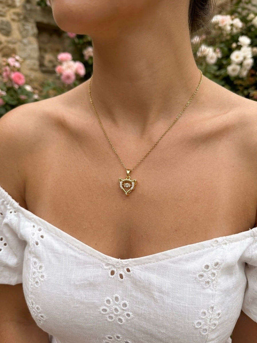Whimsical Aura Cat Pendant