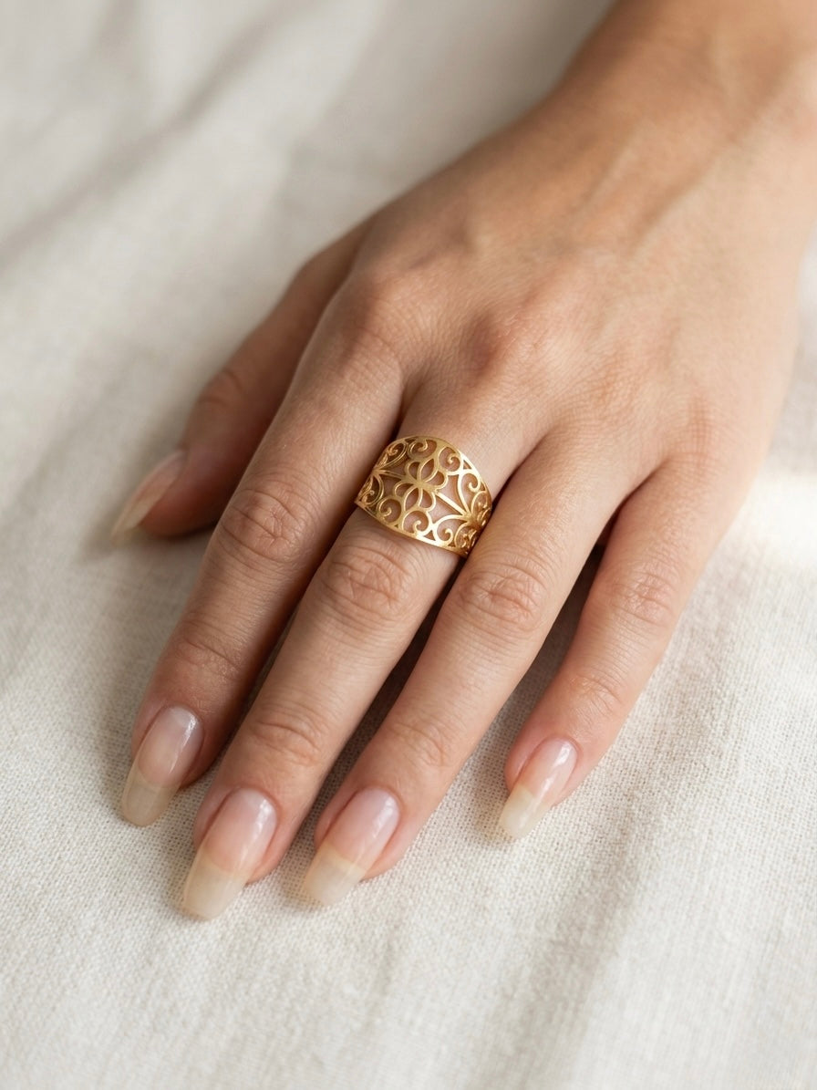 The Filigree Bloom Statement Ring