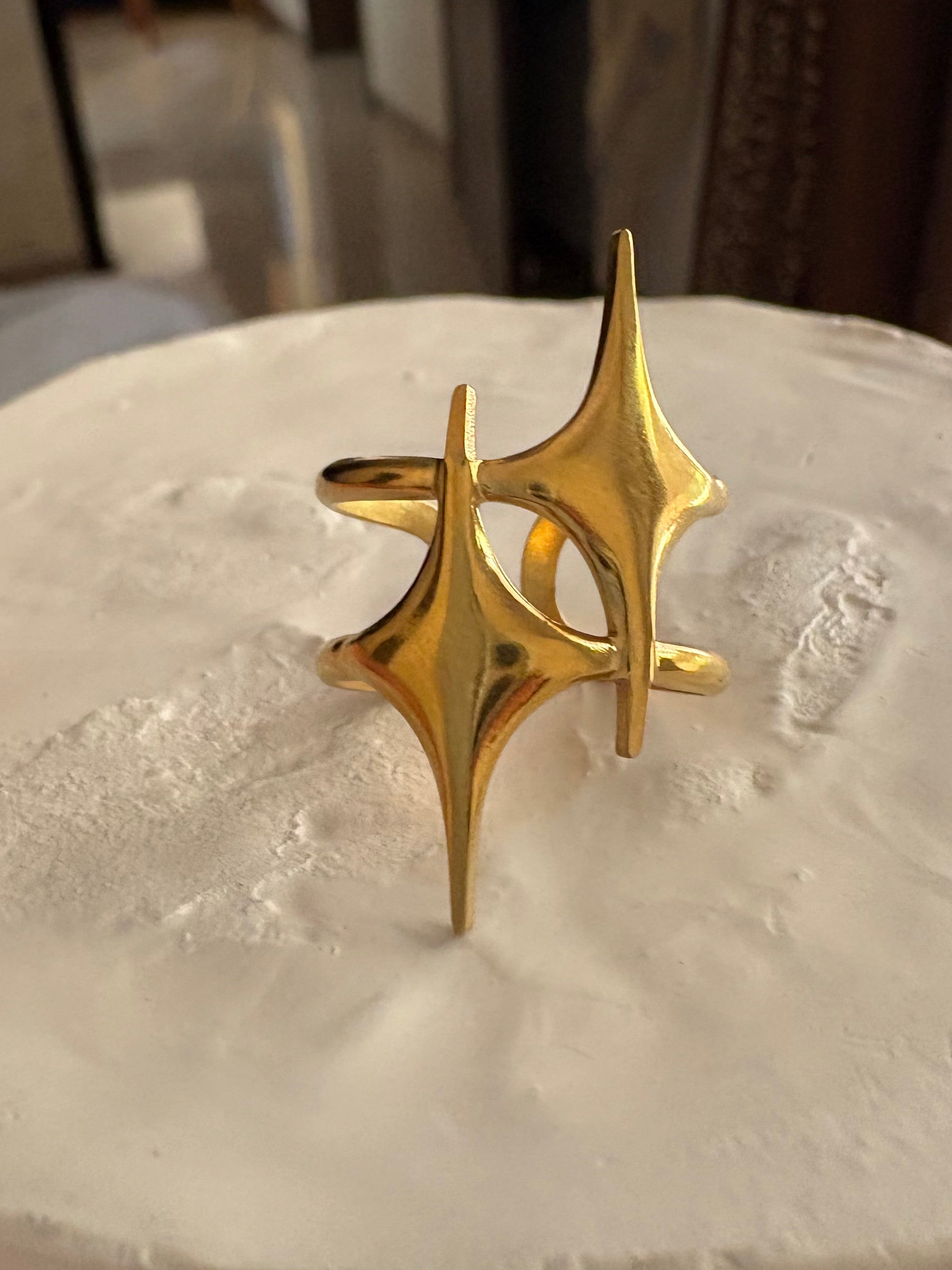 Celestial Twin-Star Statement Ring