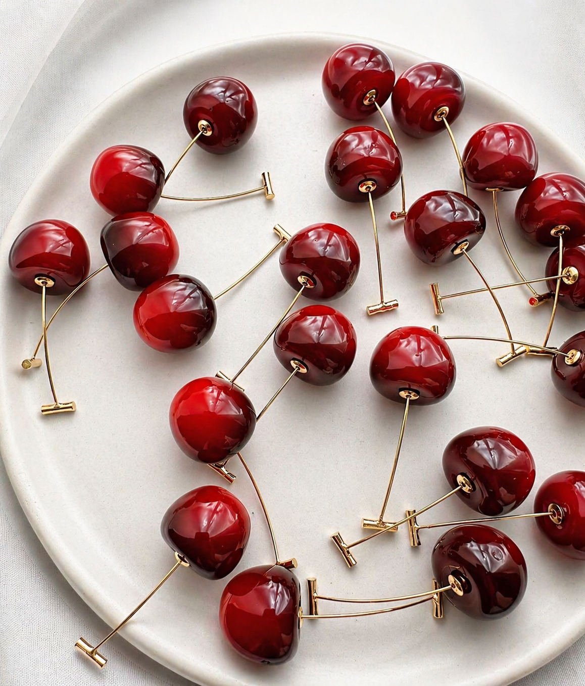 Cherry Drop Statement Earrings