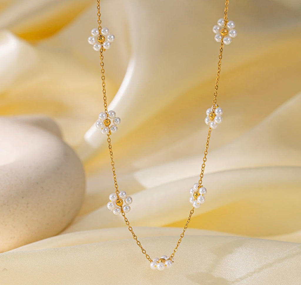 Pearl Bloom Station Necklace