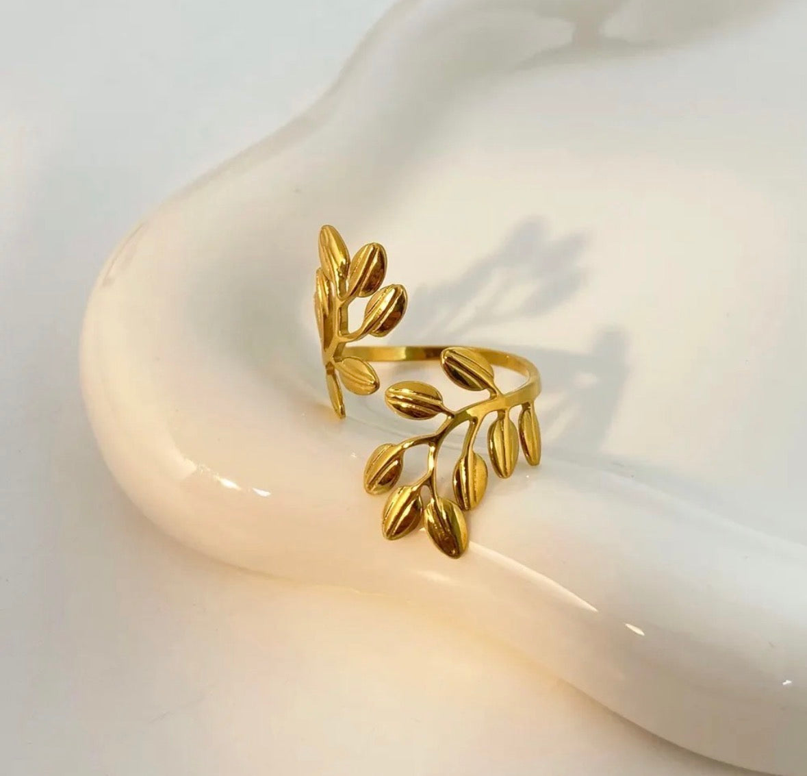 Golden Vine Adjustable Ring