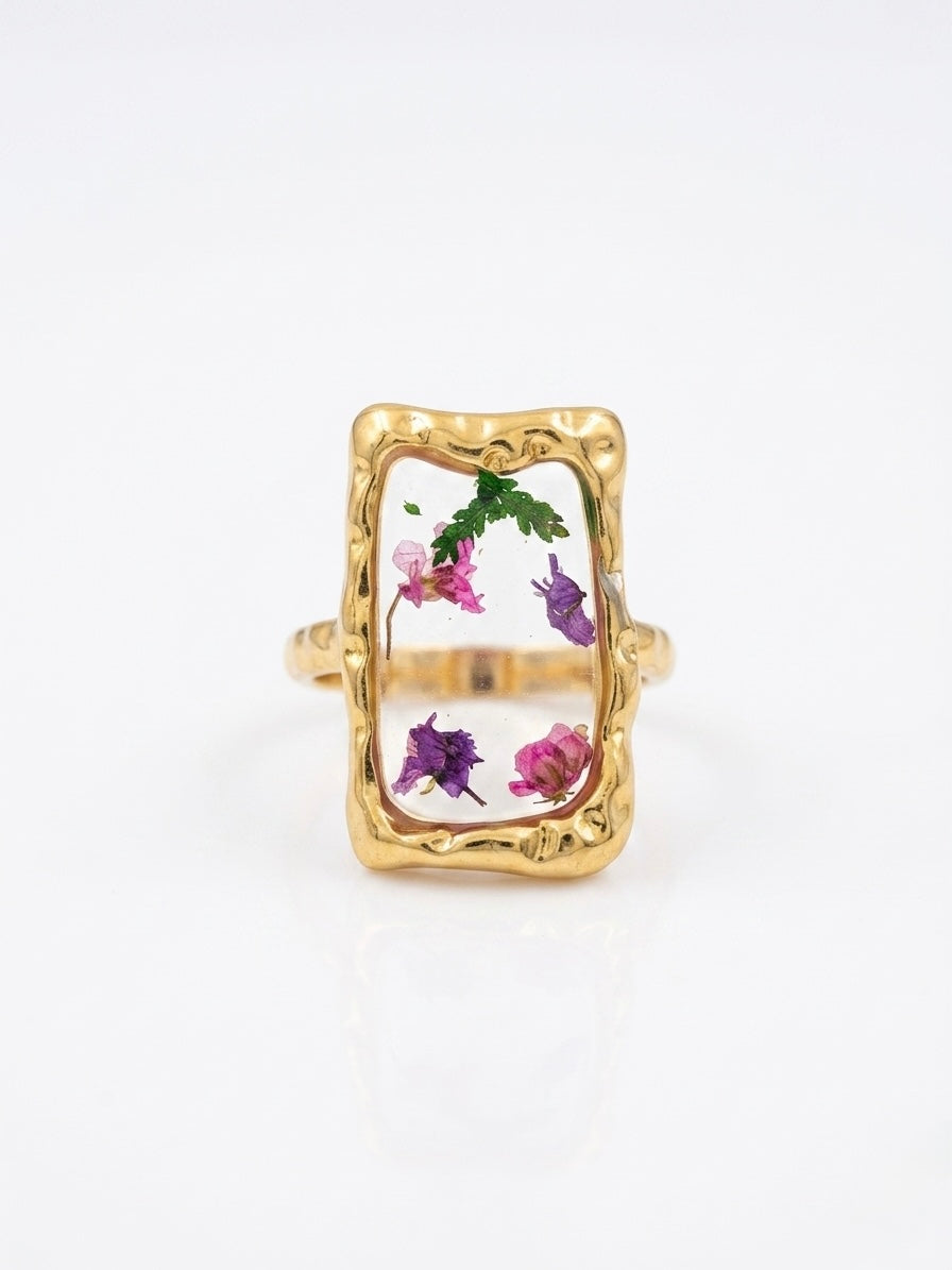Wildflower Meadow Resin Statement Ring
