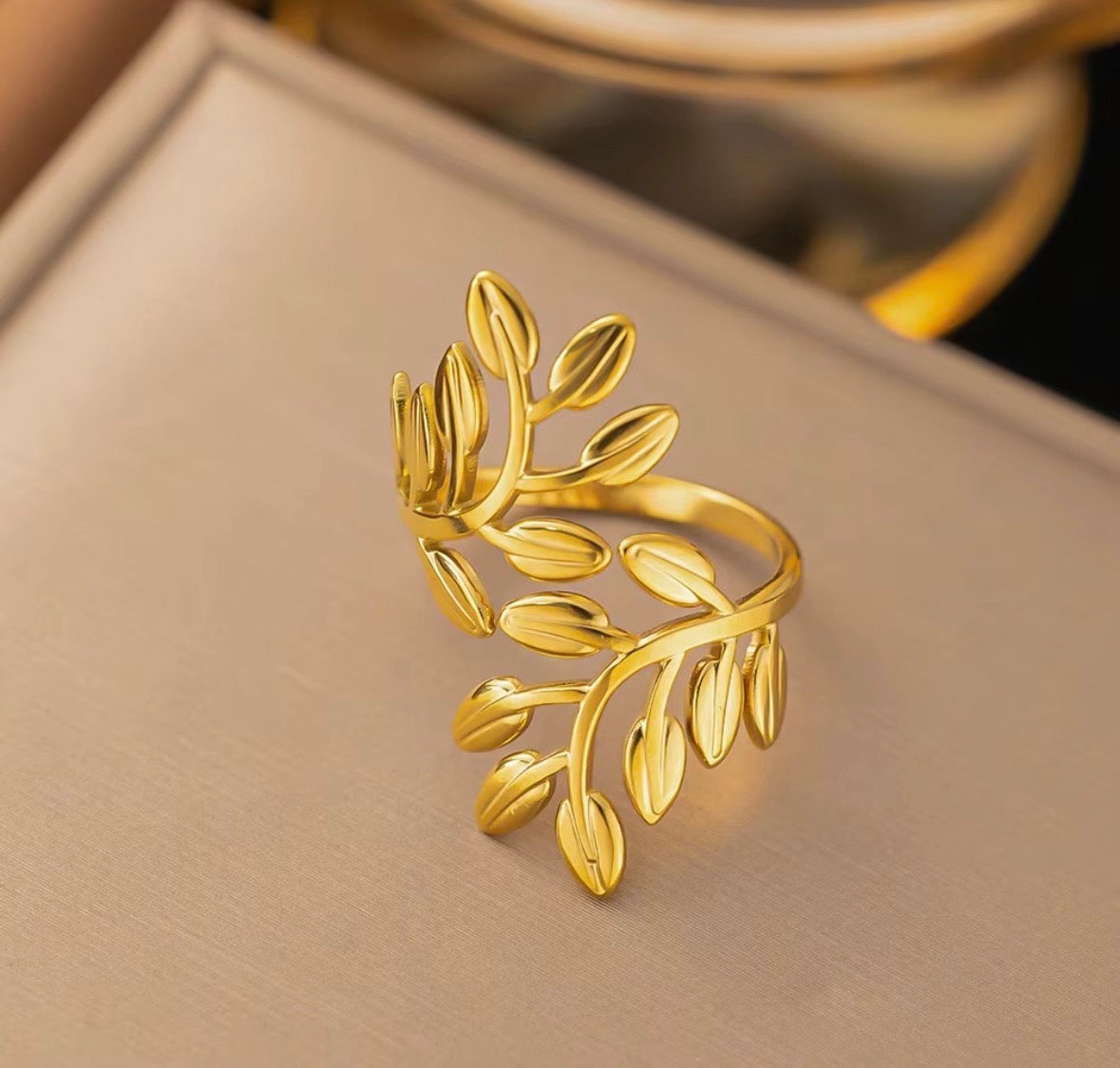 Golden Vine Adjustable Ring