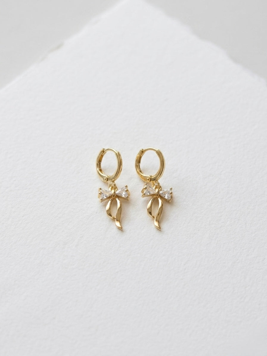 Golden Bloom Drop Hoops
