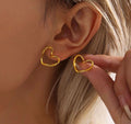 Minimal Heart Outline Studs