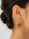 Golden Halo Fan Earrings