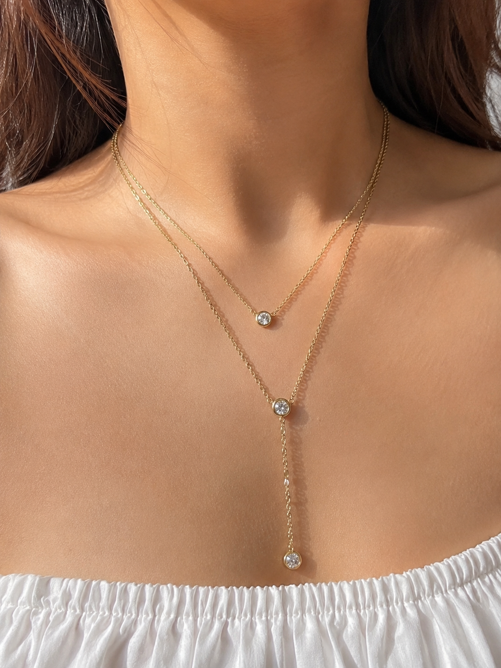 Celeste Double-Layer Lariat Necklace
