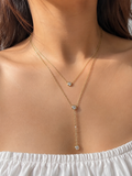 Celeste Double-Layer Lariat Necklace