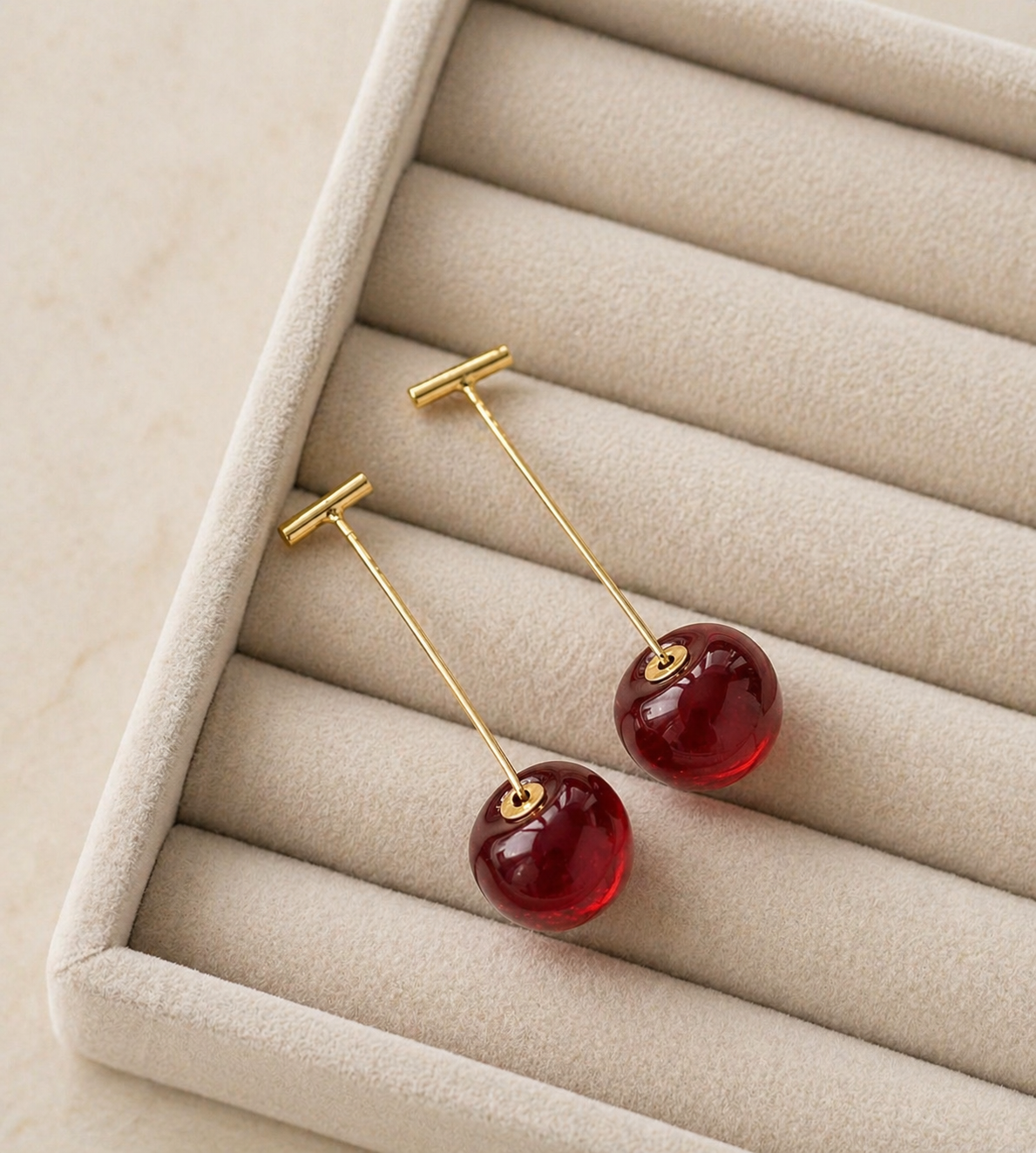 Cherry Drop Statement Earrings