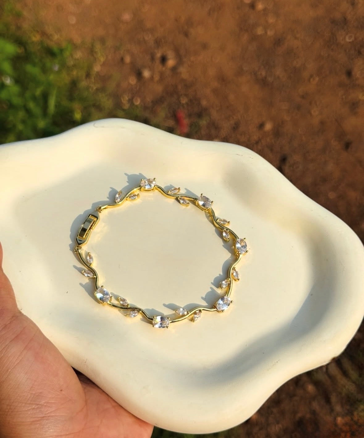 White Crystal Tulip Bracelet