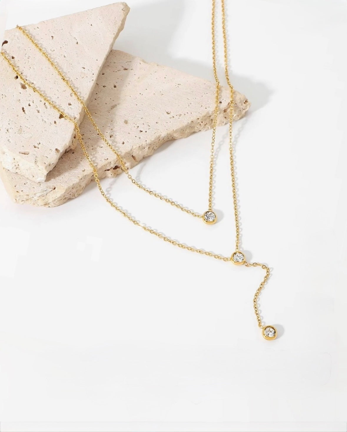 Celeste Double-Layer Lariat Necklace