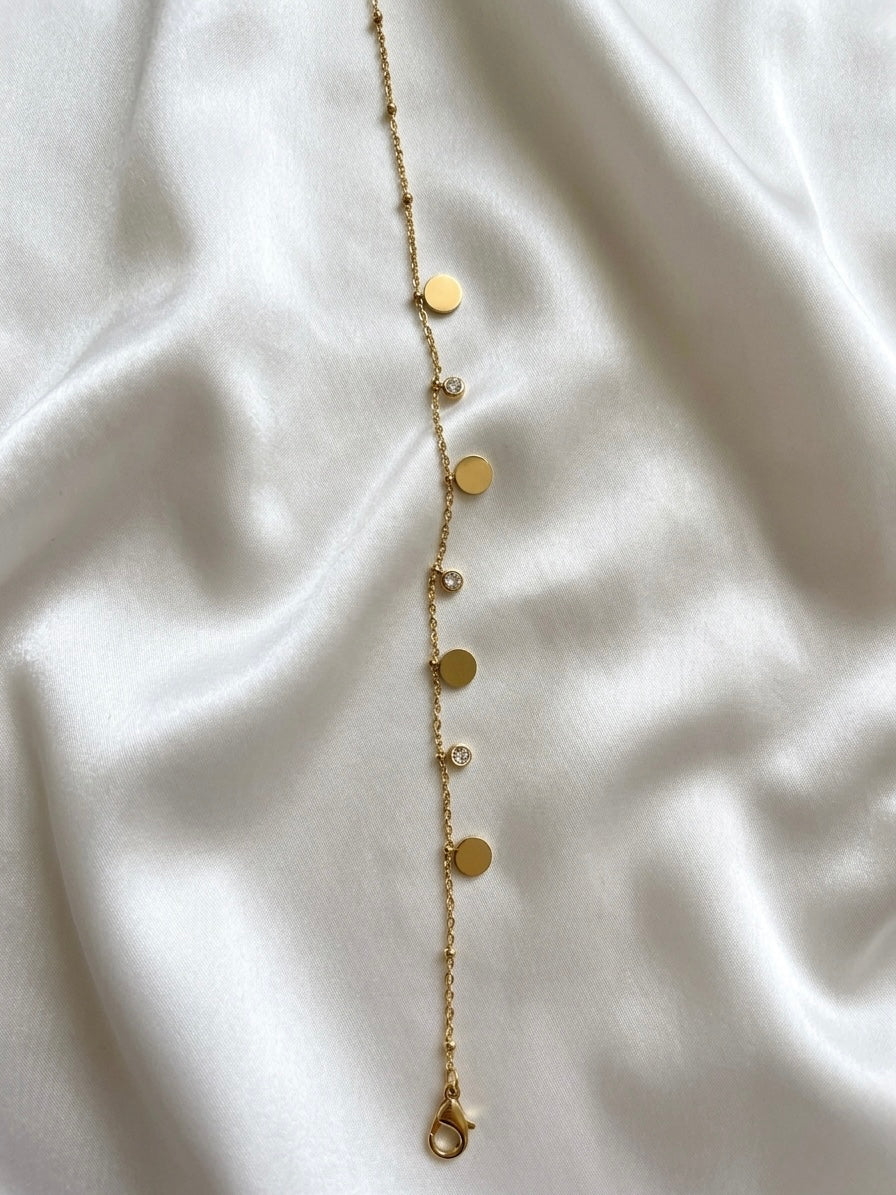 Golden Glow Disc Anklet
