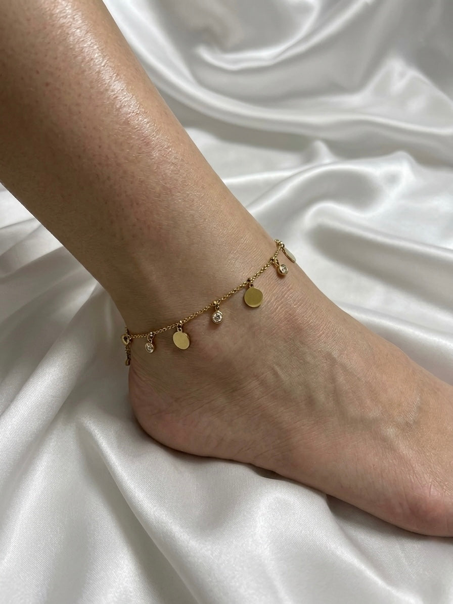 Golden Glow Disc Anklet