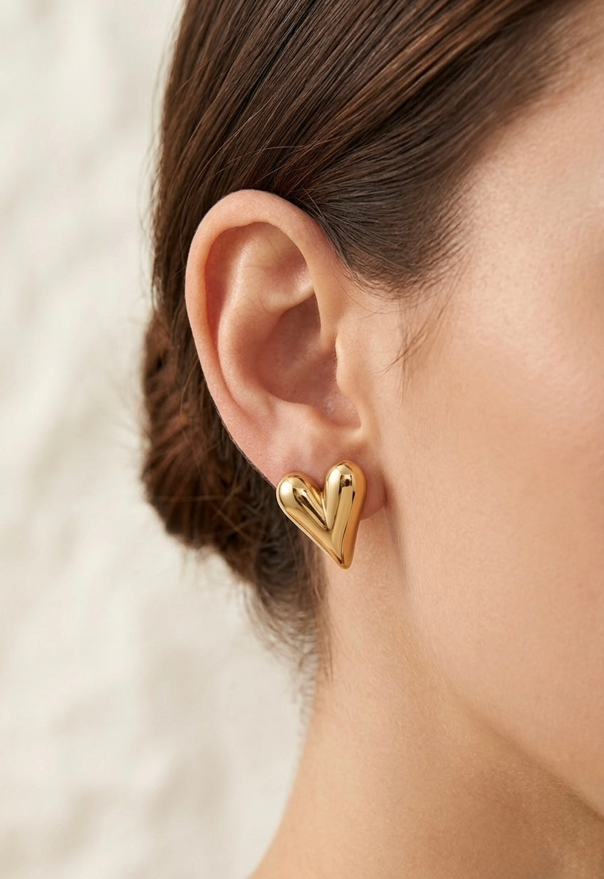 Amour Inflated Heart Studs