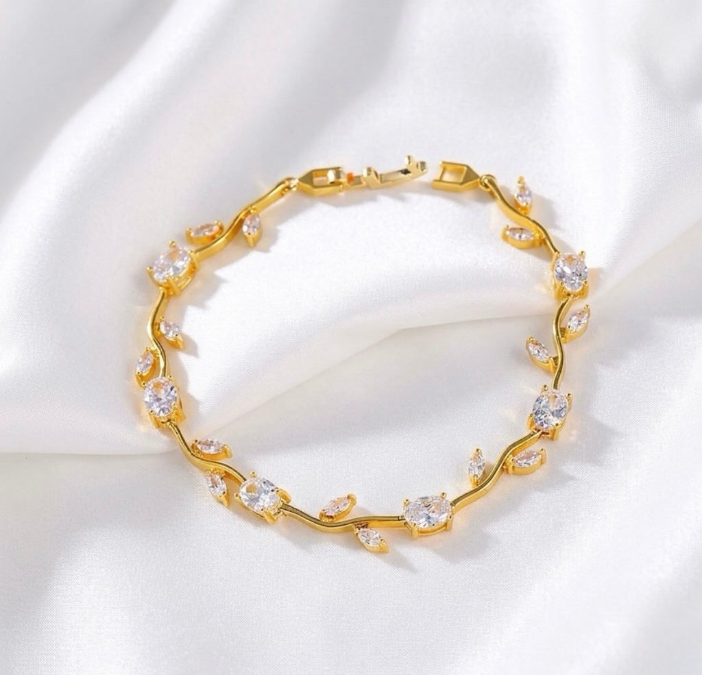 White Crystal Tulip Bracelet