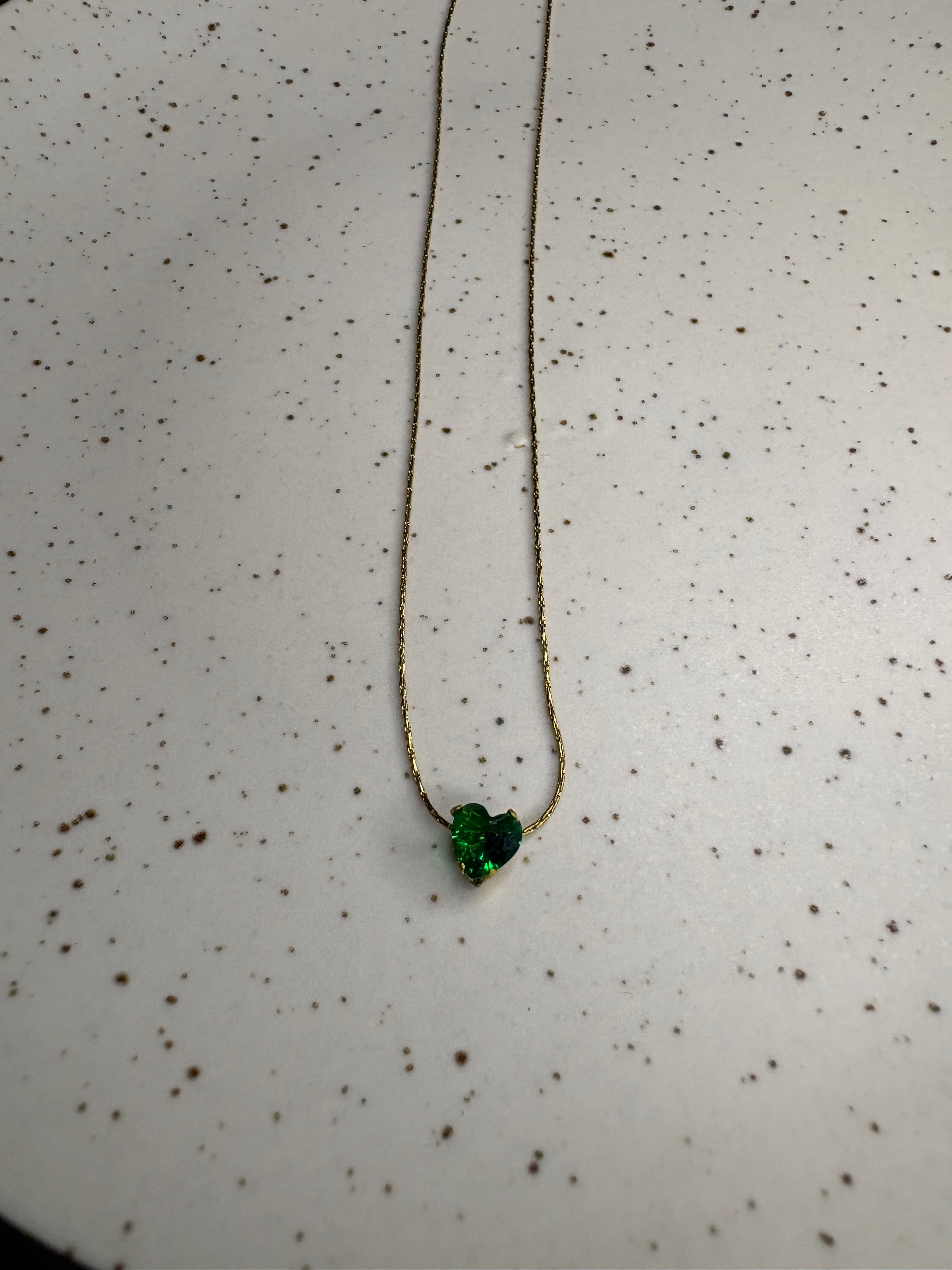 Emerald Heart Glow Necklace