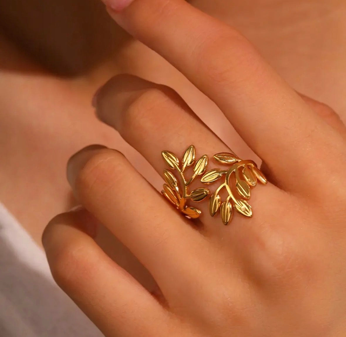 Golden Vine Adjustable Ring