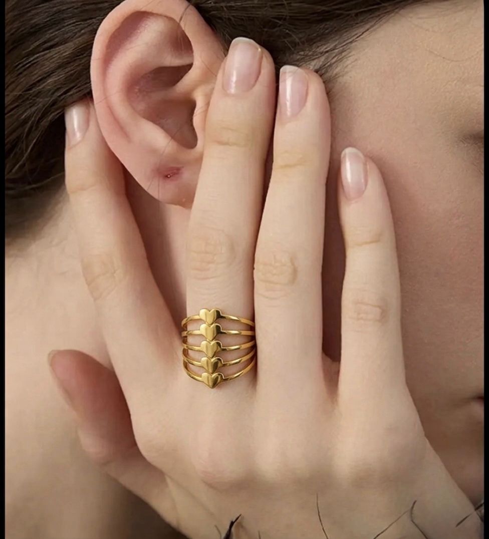 Stacked Heart Cage Ring