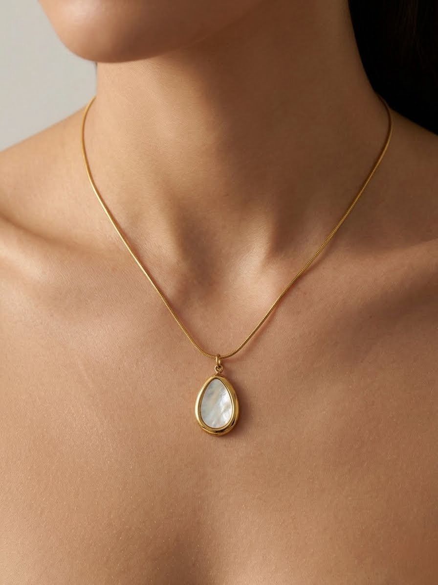 Opal Teardrop Pendant Necklace