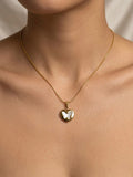 Golden Heart Butterfly Necklace