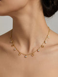 Clover and Bezel-Set Crystal Charm Choker