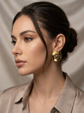 Vintage Style Gold Floral Coin Studs