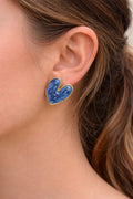 Abstract Marble Heart Studs