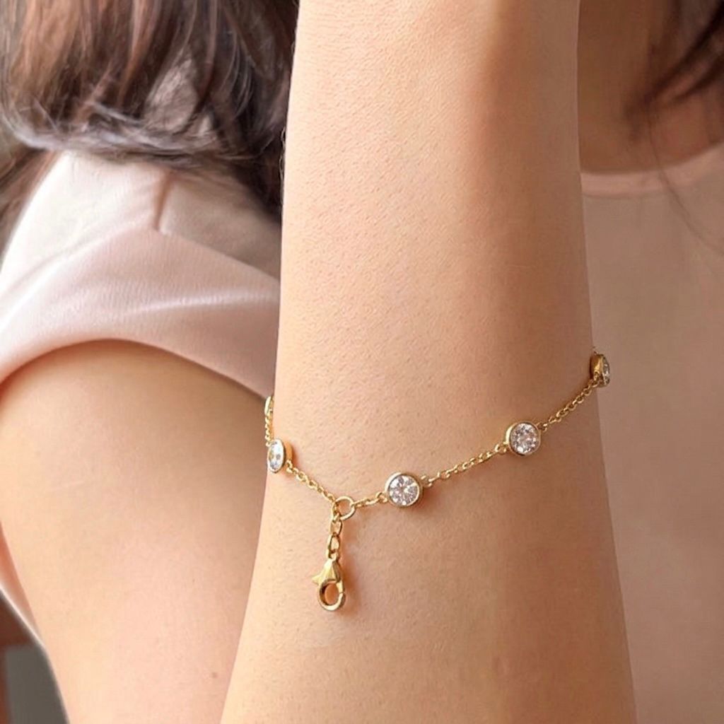 Celestial Bezel Station Bracelet