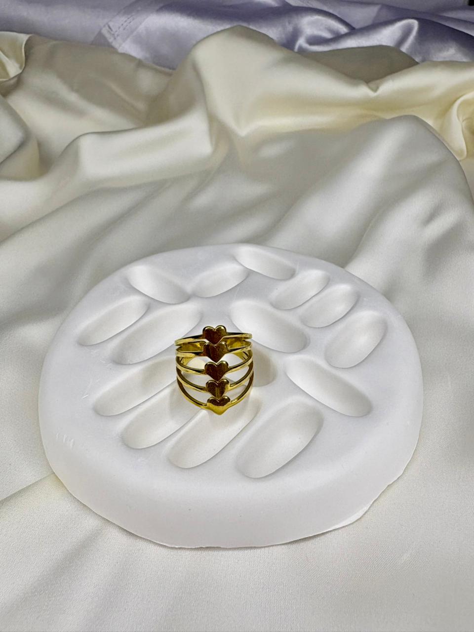 Stacked Heart Cage Ring