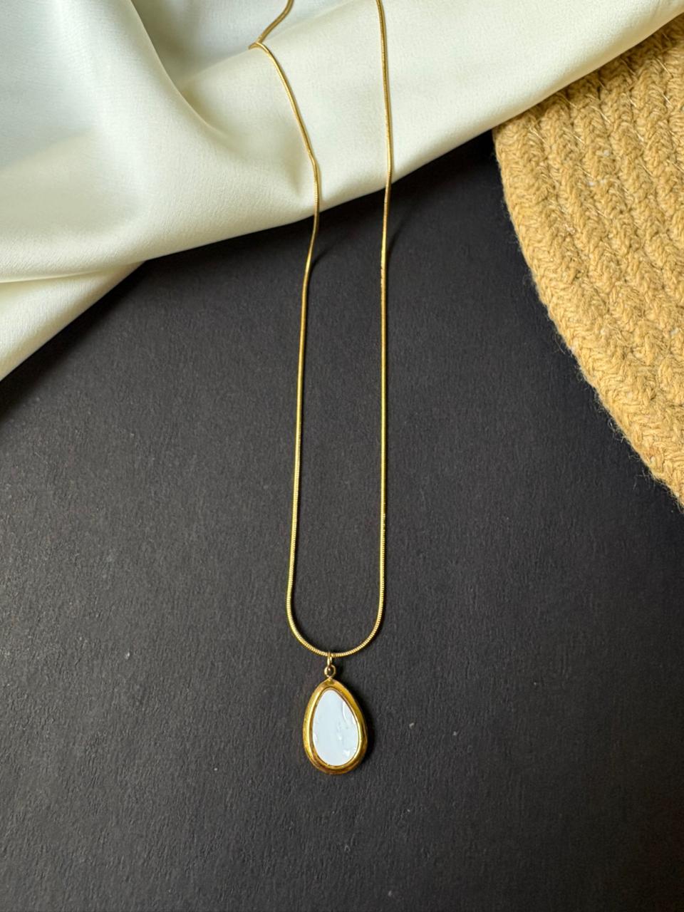 Opal Teardrop Pendant Necklace
